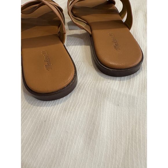 Madewell Tan Sandals The Mena Slide Leather Womens 6.5 Comfort Padding - Picture 12 of 12